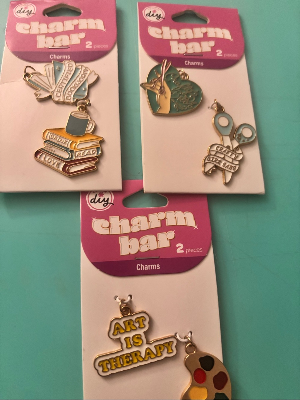 Charm Bar Enamel Art & Craft Charms - set of 3
